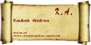 Kaubek Andrea névjegykártya